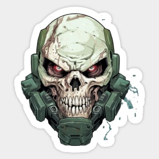 Space Doom Marine Classic Game Skull Sticker